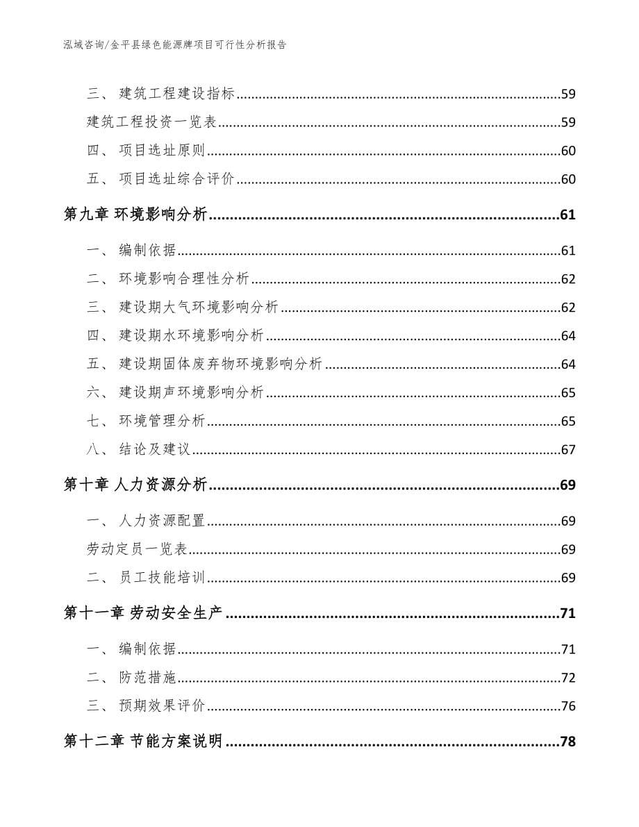 金平县绿色能源牌项目可行性分析报告（参考范文）_第5页