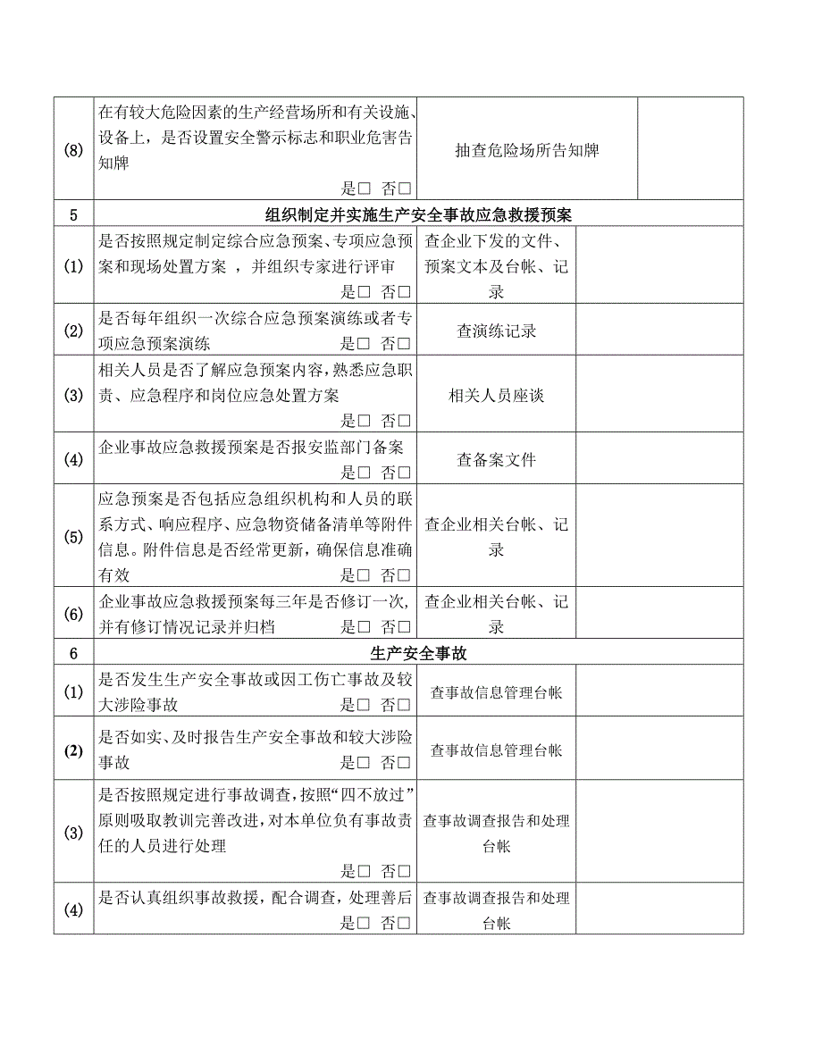 企业落实安全生产主体责任情况检查表_第3页