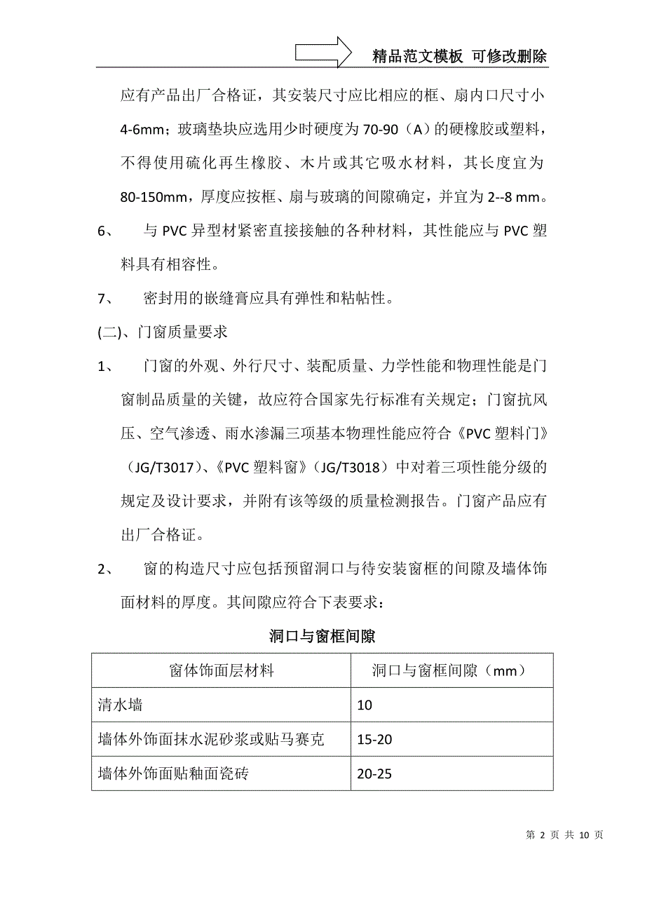 PVC塑料门窗安装施工方案_第2页