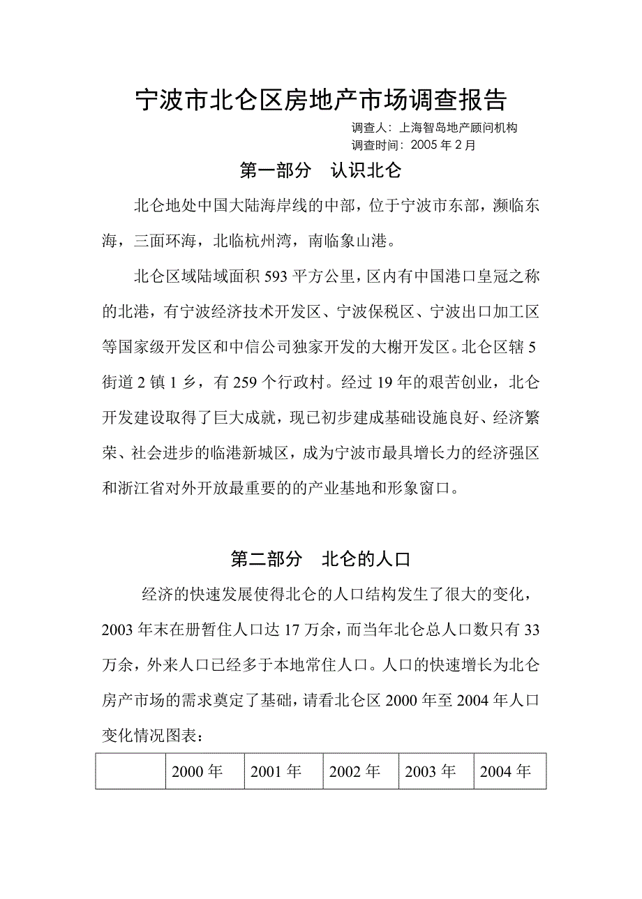 宁波市北仑区房地产市场调查分析报告(doc14)_第1页