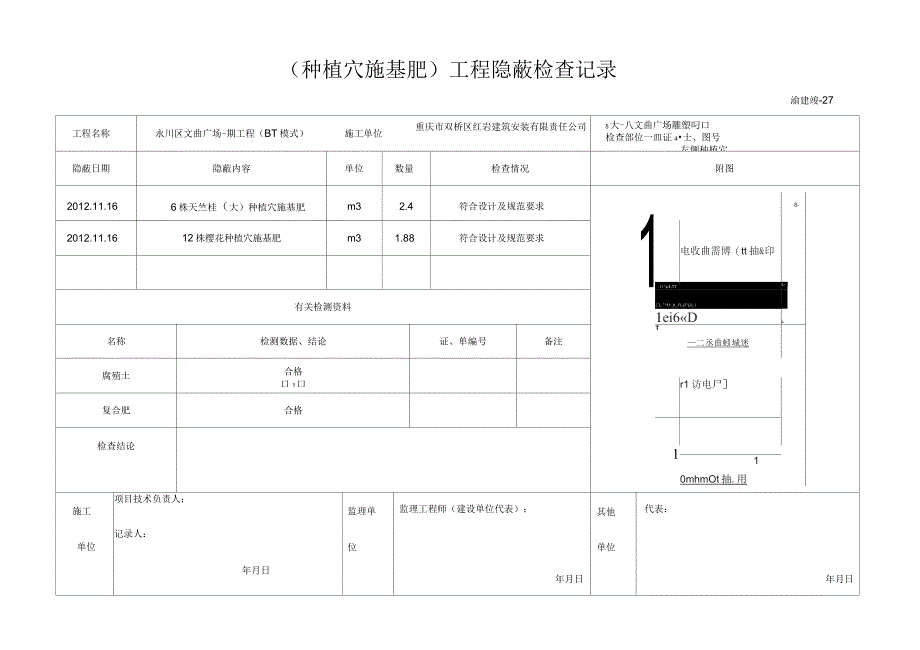 种植穴施基肥工程隐蔽检查记录_第1页