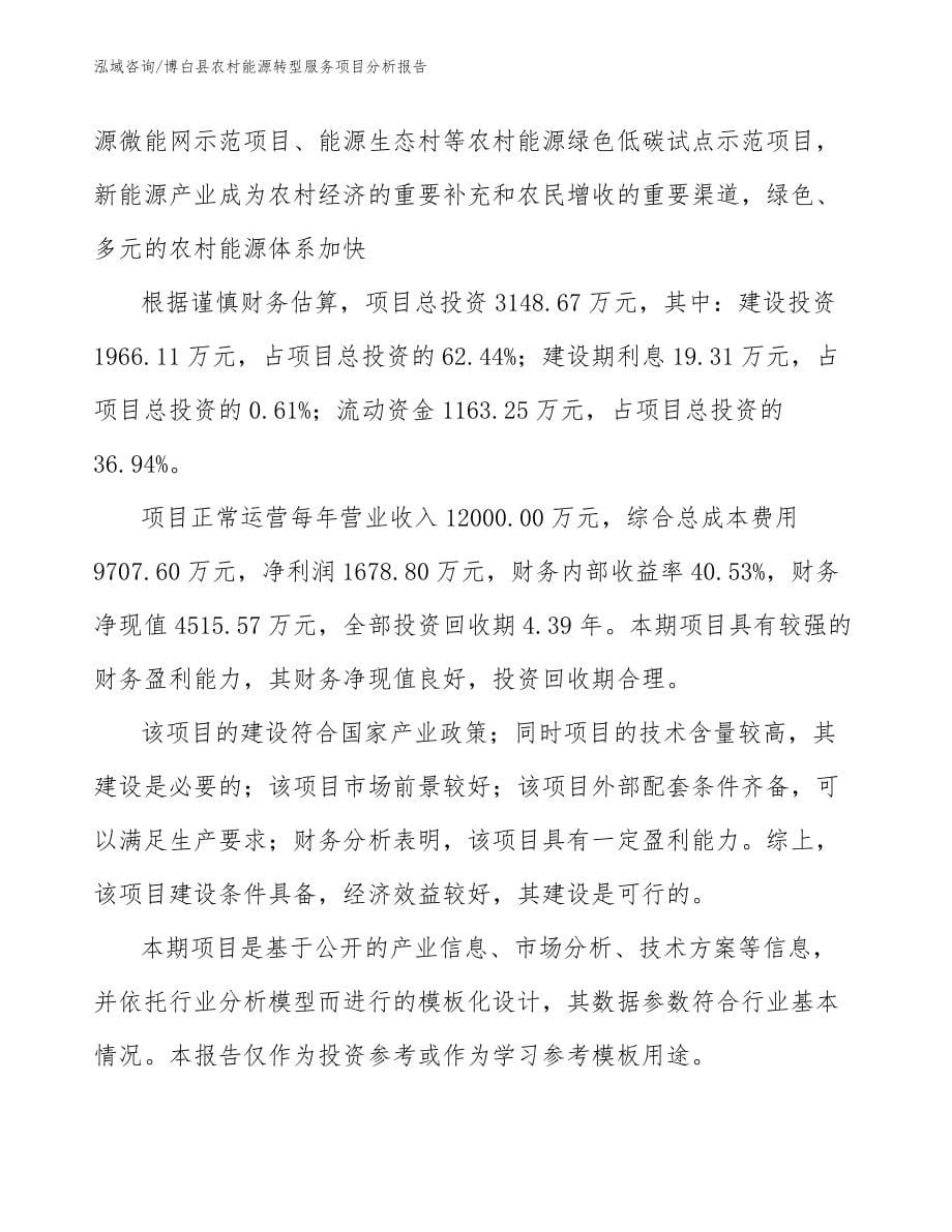 博白县农村能源转型服务项目分析报告（参考范文）_第5页