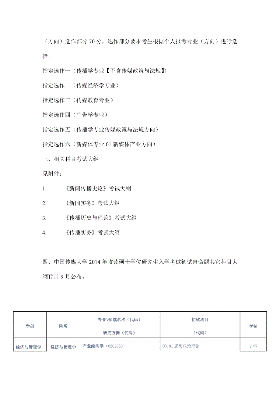 中国传媒大学硕士招生目录及人数_第2页