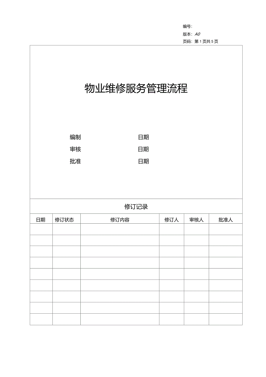 房地产物业维修服务管理流程_第1页