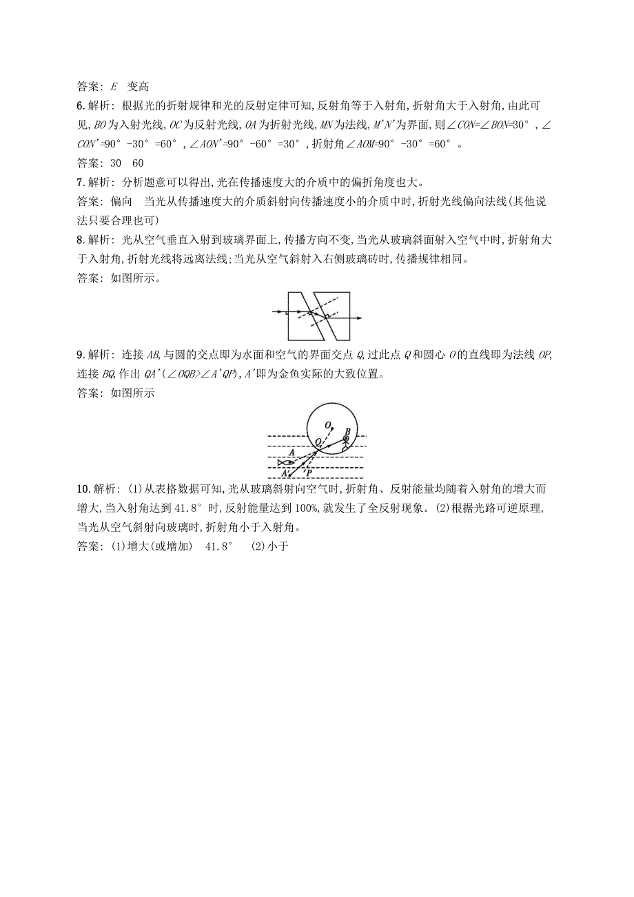 八年级物理上册4.4光的折射课后习题新版新人教版_第4页