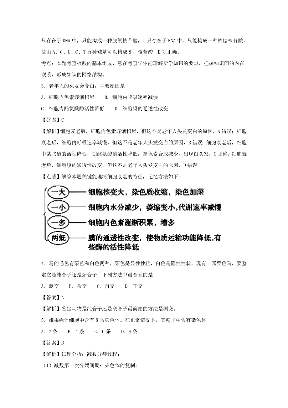 2022-2023学年高一生物下学期期末考试试题 文(含解析)_第2页