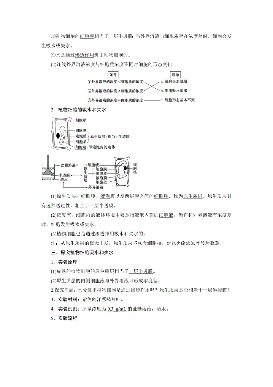 第四章细胞的物质输入和输出知识总结 高一生物人教版必修一.docx_第2页