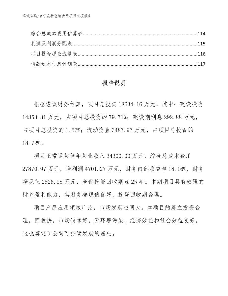 富宁县特色消费品项目立项报告（范文参考）_第5页