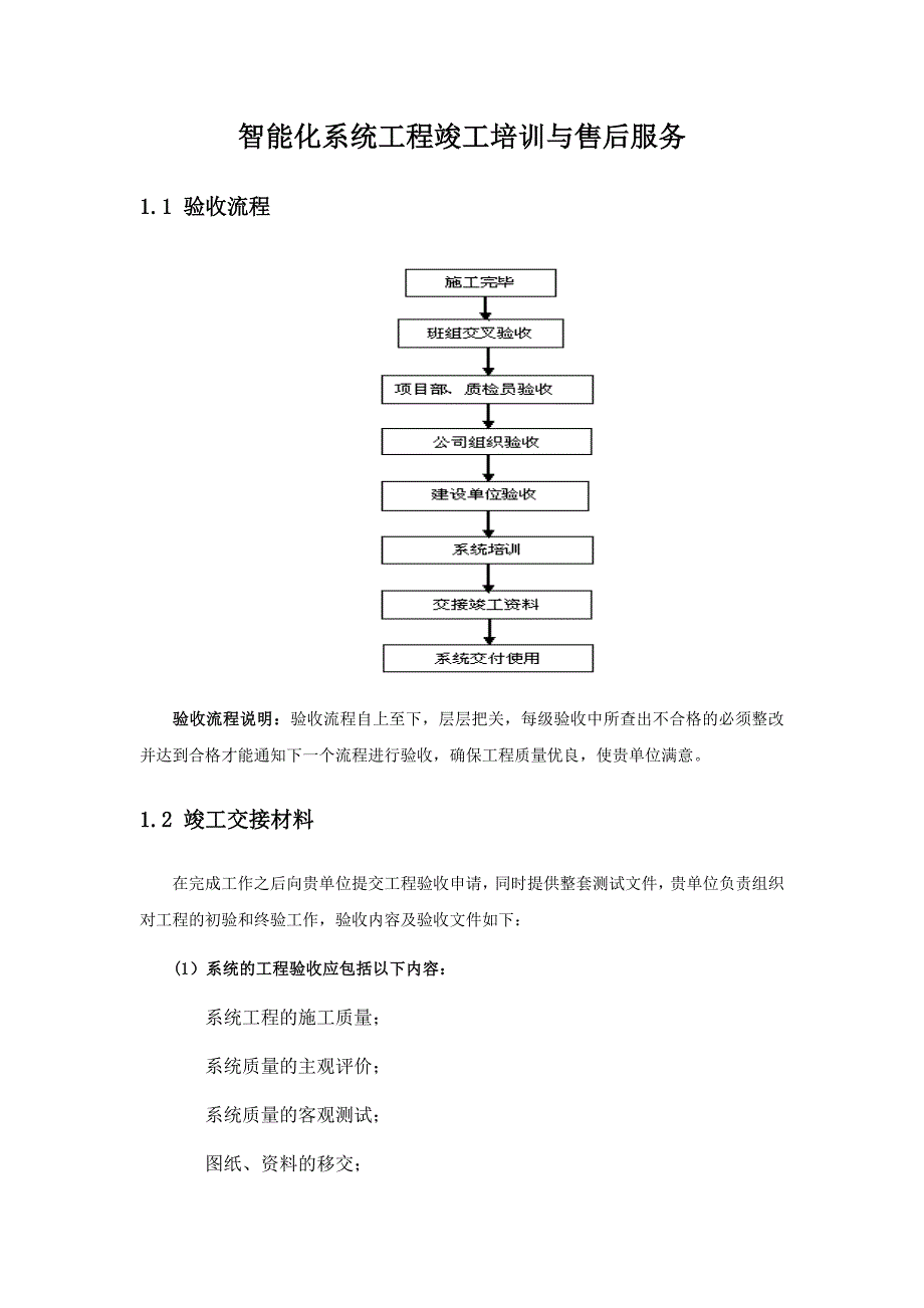 智能化系统工程竣工培训与售后服务.docx_第1页