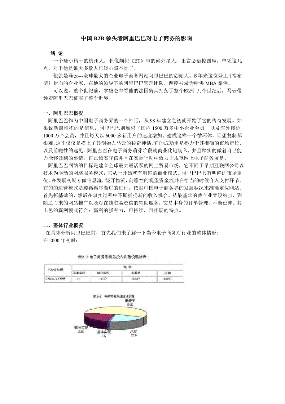 中国B2B领头者阿里巴巴对电子商务的影响.doc_第1页