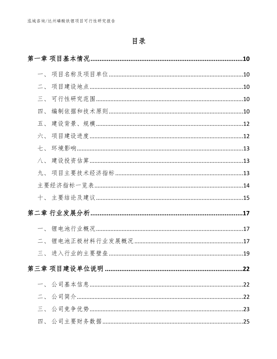 达州磷酸铁锂项目可行性研究报告【参考模板】_第2页