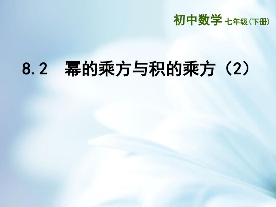 精品【苏科版】七年级数学下册：第8章幂的运算教学课件2幂的乘方与积的乘方2_第2页