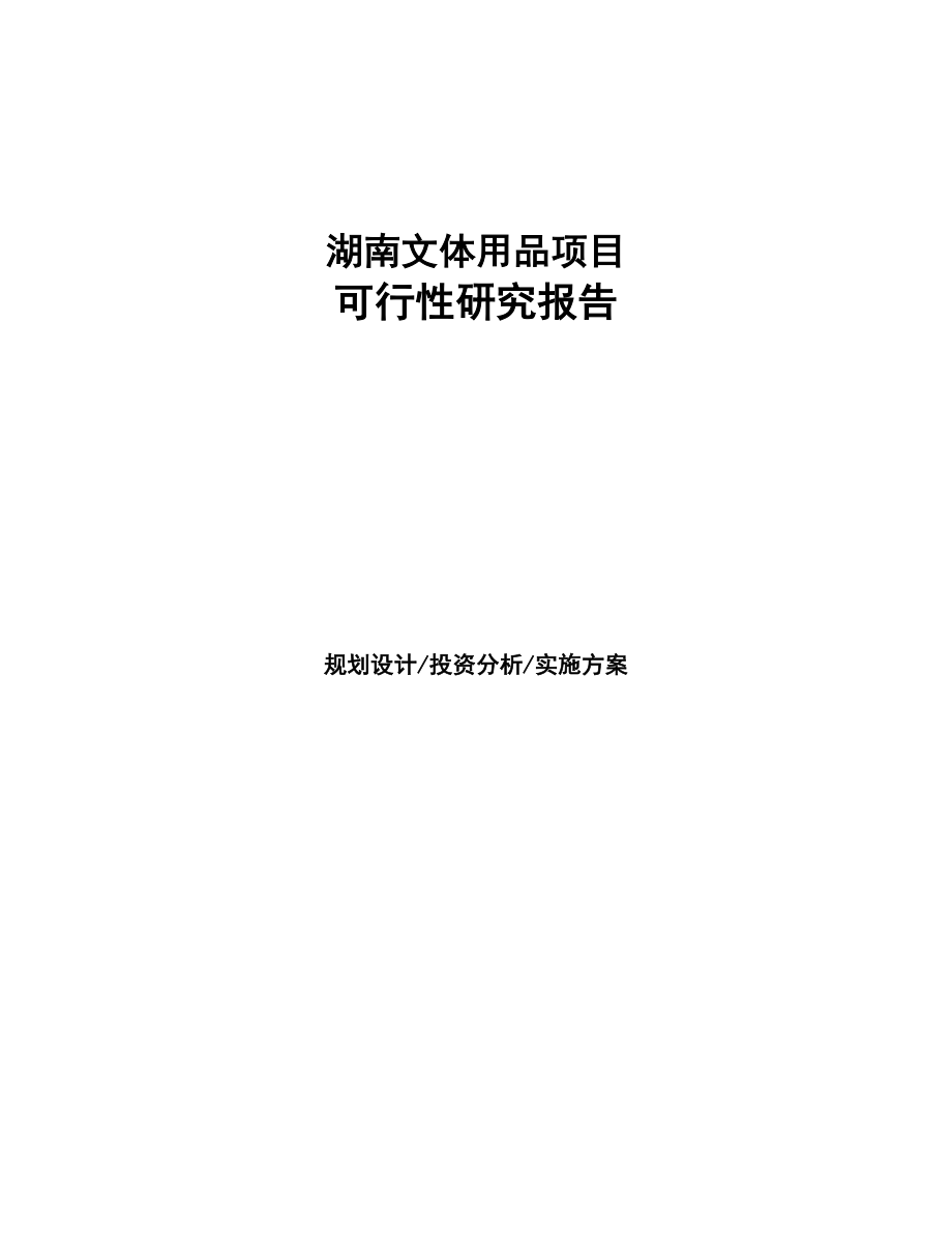 湖南文体用品项目研究报告(DOC 91页)_第1页