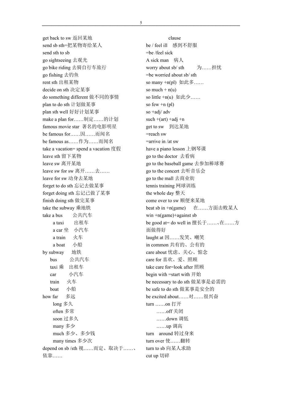 初中新目标英语短语总结_第5页