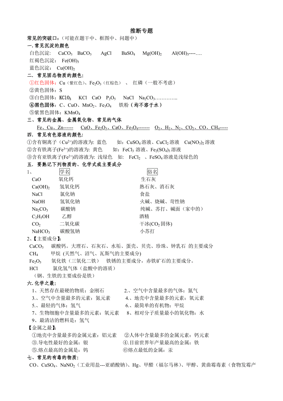 最新初中化学推断题专题附答案_第1页