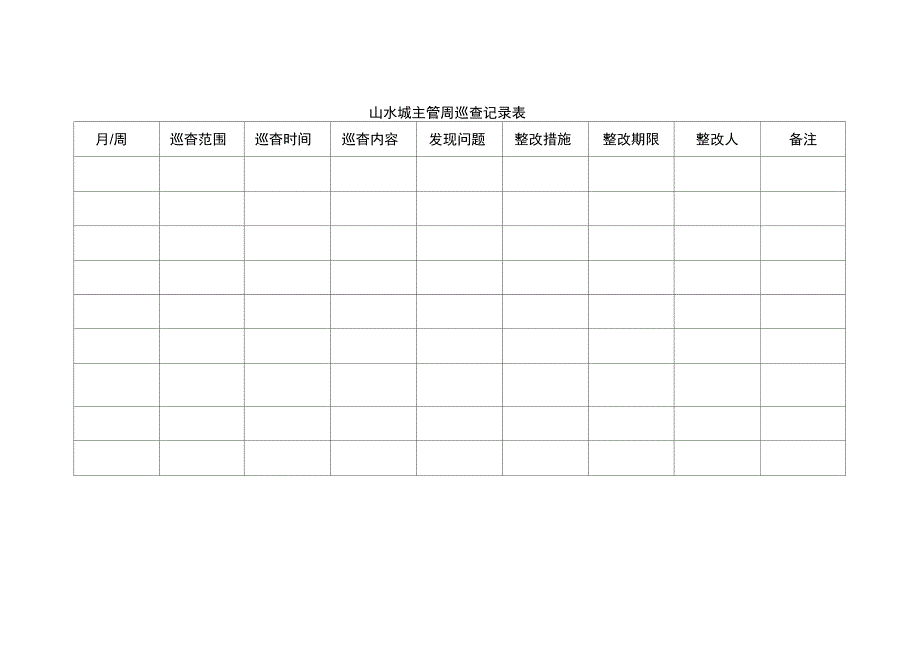 山水城主管周巡查记录表_第1页