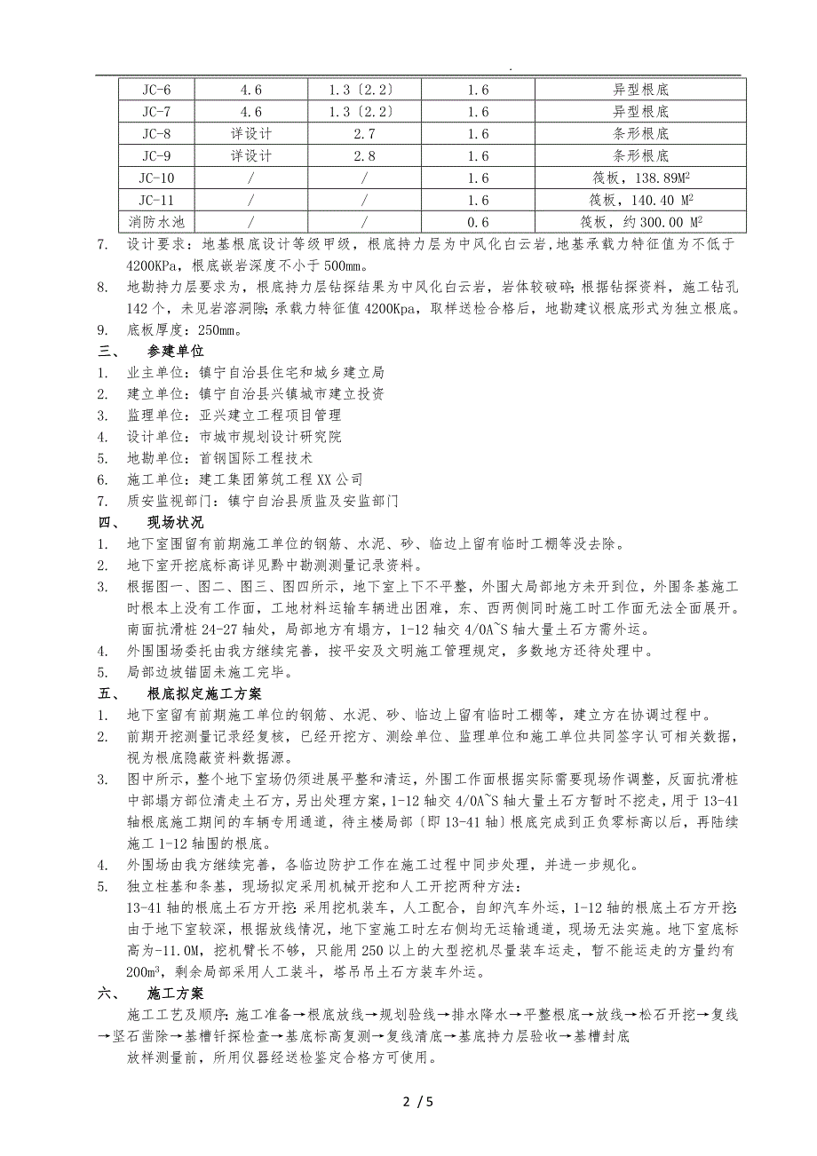 独立基础、条形基础开挖施工专项方案_第2页