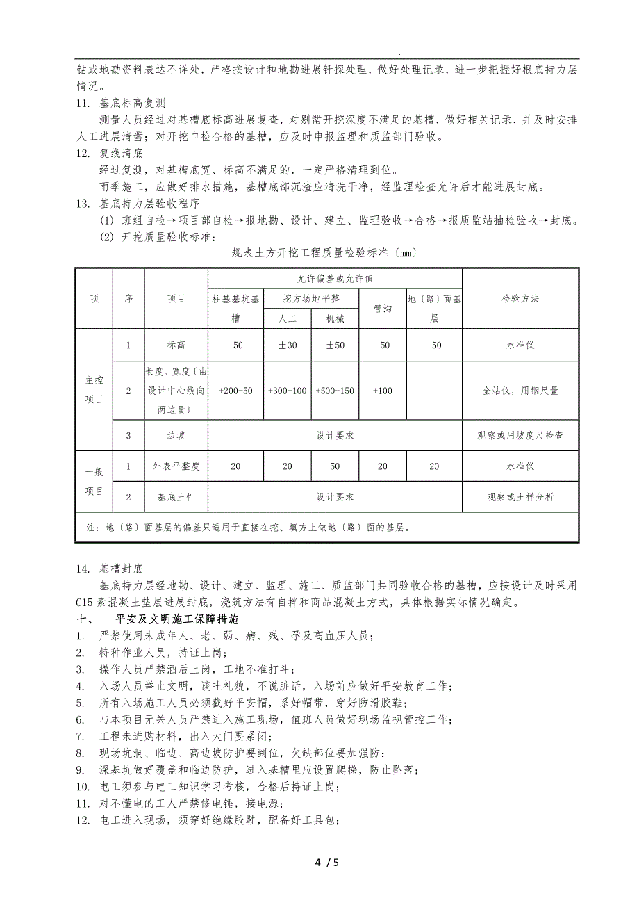 独立基础、条形基础开挖施工专项方案_第4页