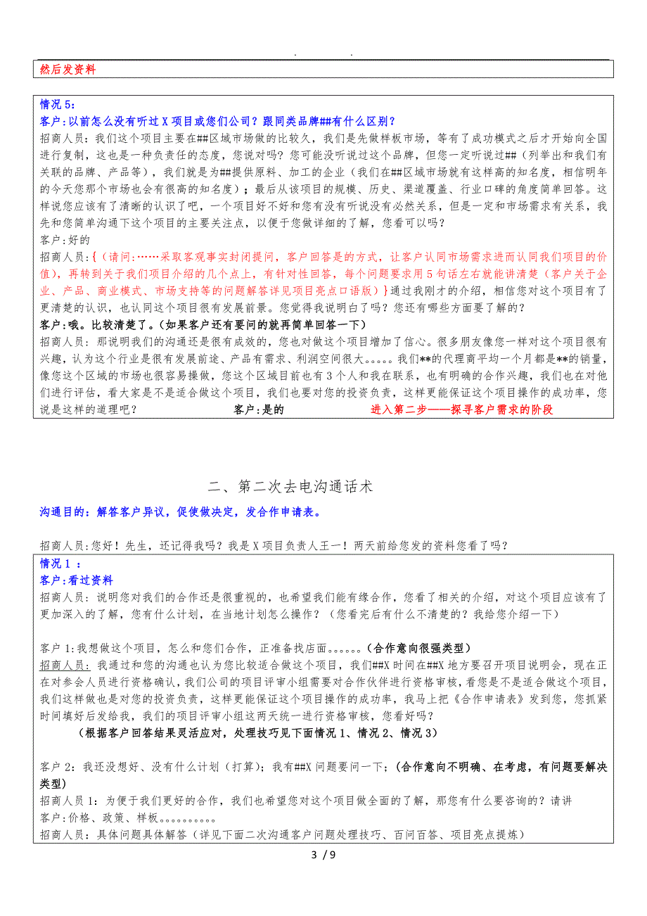 CRM电话招商沟通话术模板_第3页