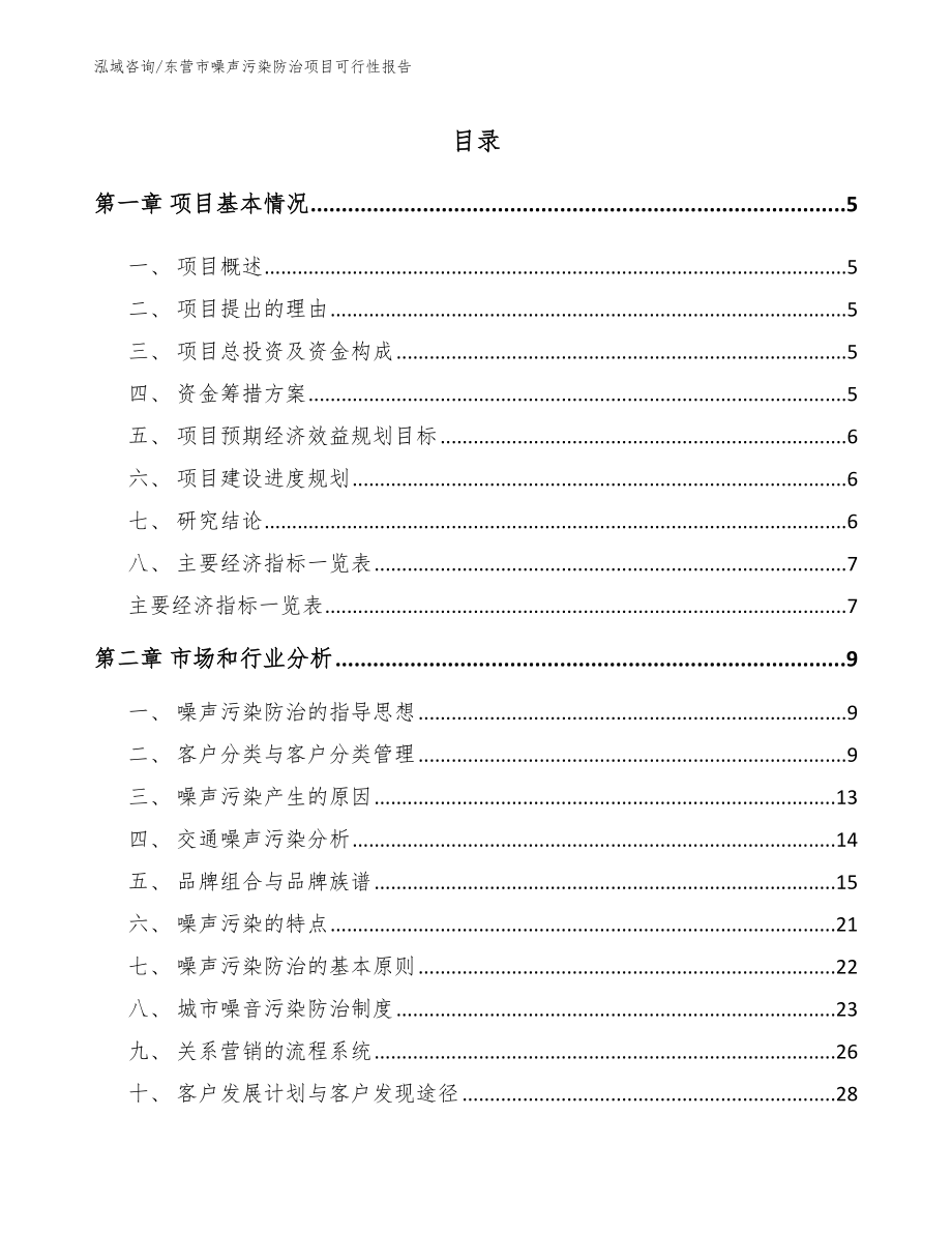 东营市噪声污染防治项目可行性报告（范文）_第1页