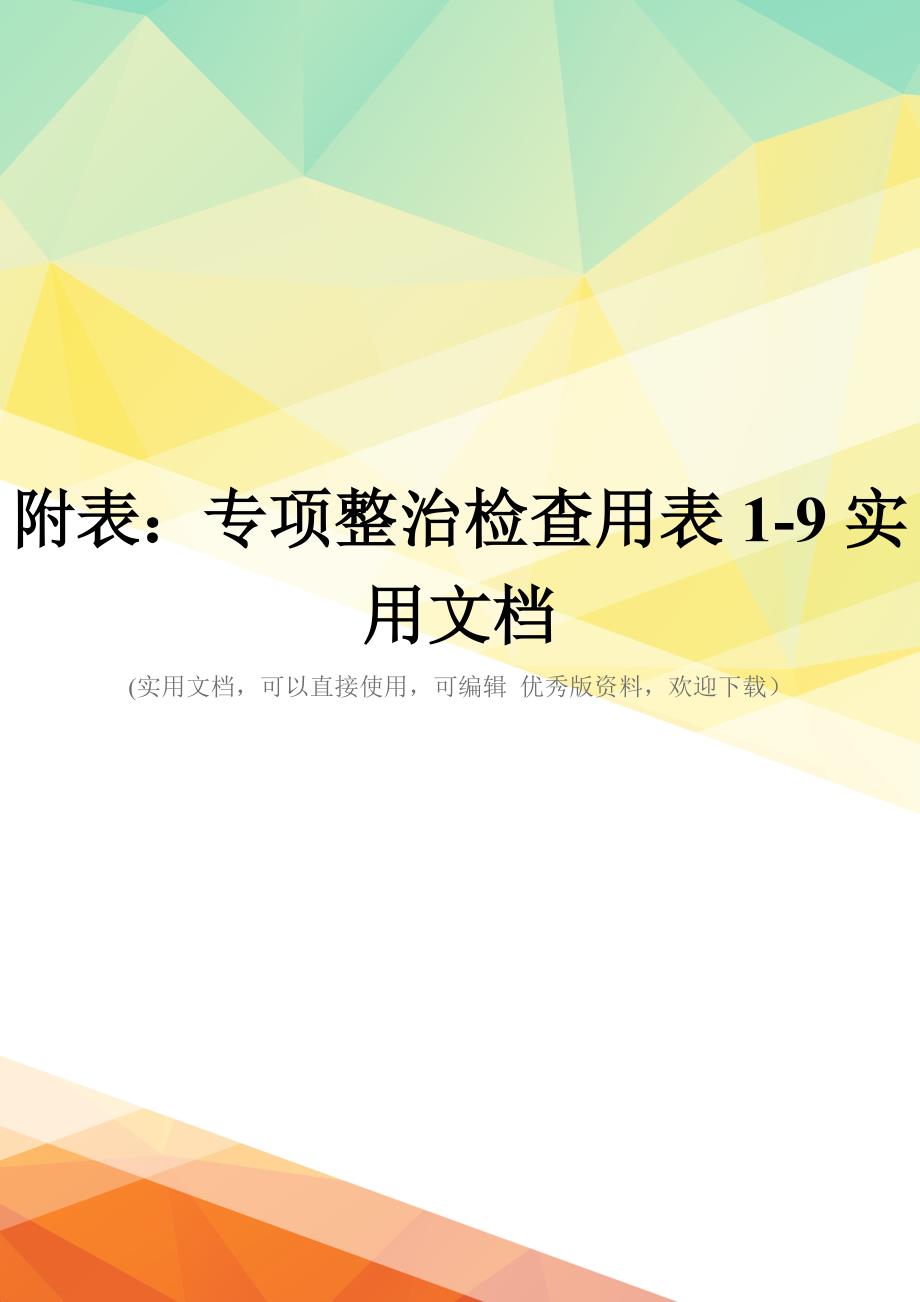 附表：专项整治检查用表1-9实用文档_第1页