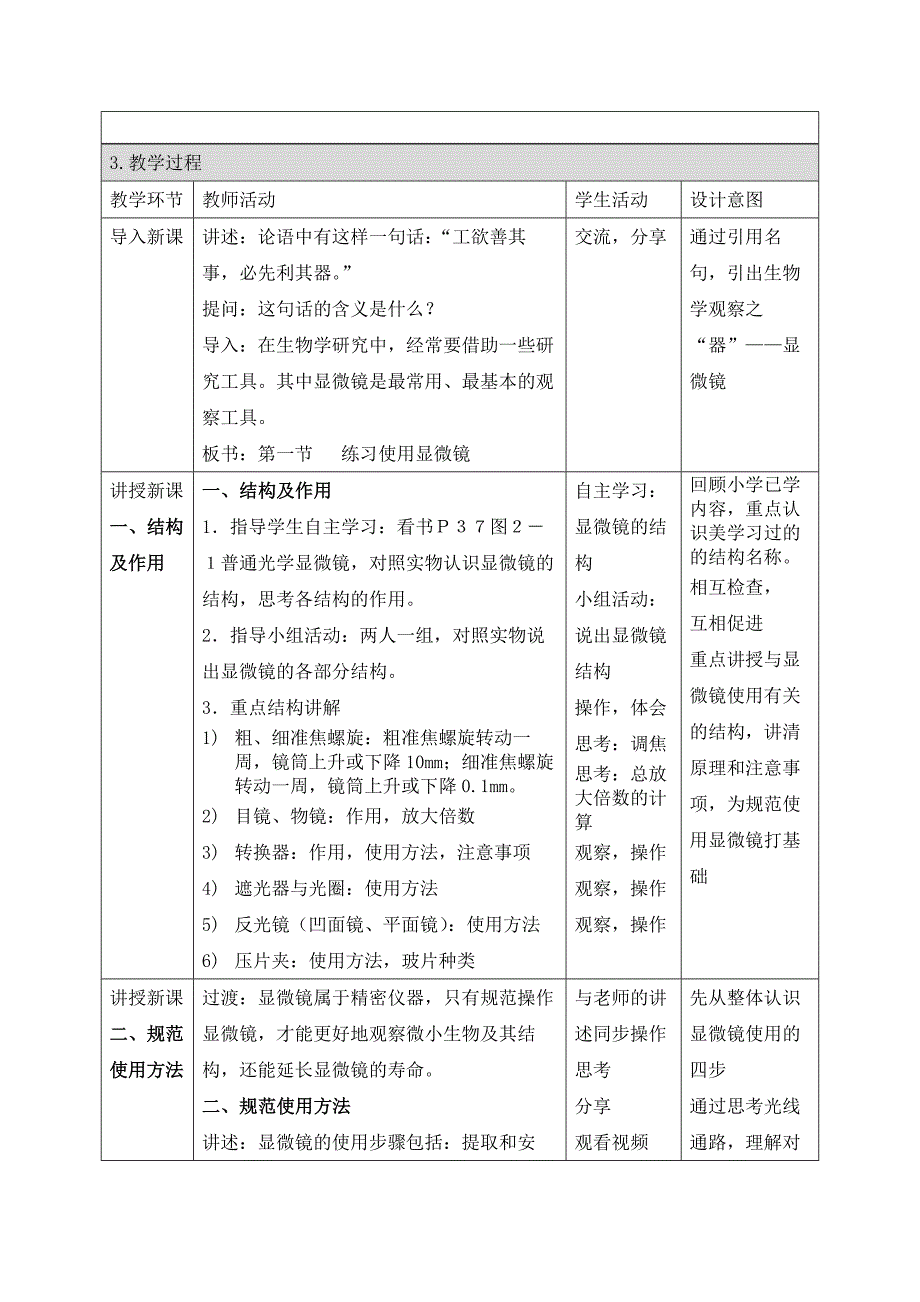 《练习使用显微镜》教案(总5页)_第2页