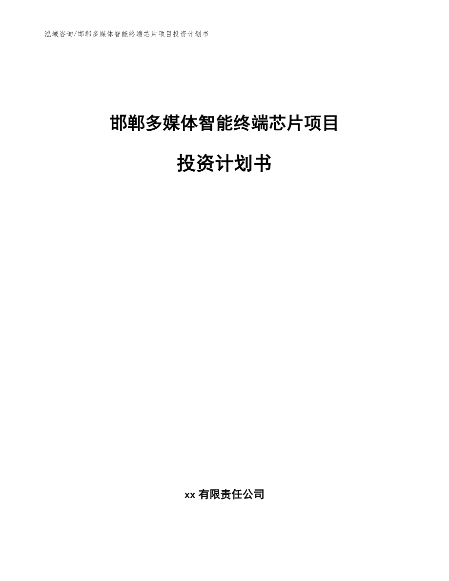 邯郸多媒体智能终端芯片项目投资计划书【参考范文】_第1页