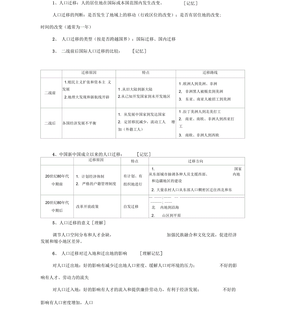 人口的空间变化知识点逻辑联系_第1页