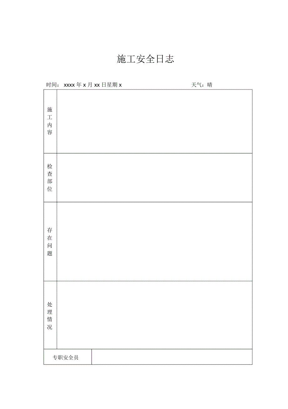 施工安全日志模型_第1页