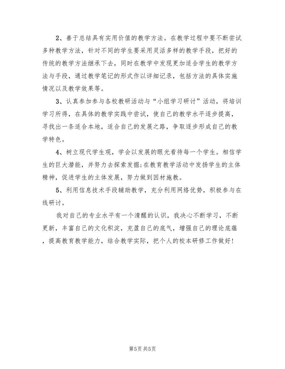 教师个人校本研修方案范文（二篇）_第5页