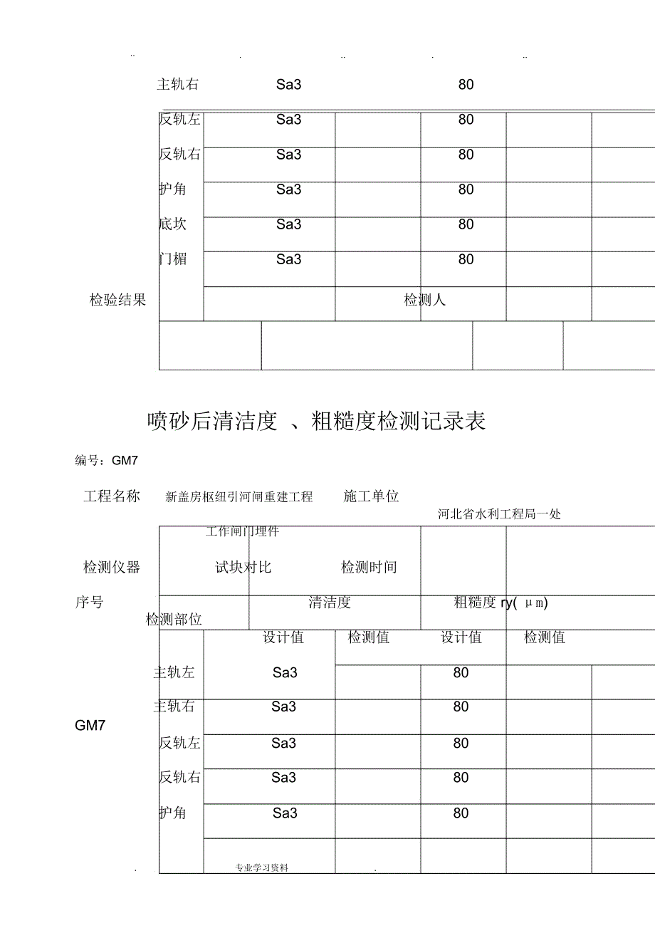 表面防腐蚀涂层厚度检测记录表_第4页