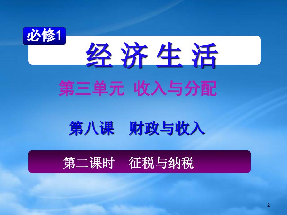 湖南省高考政治第一轮总复习 第三单元第八课第二课时征税和纳税课件 新人教必修1_第2页