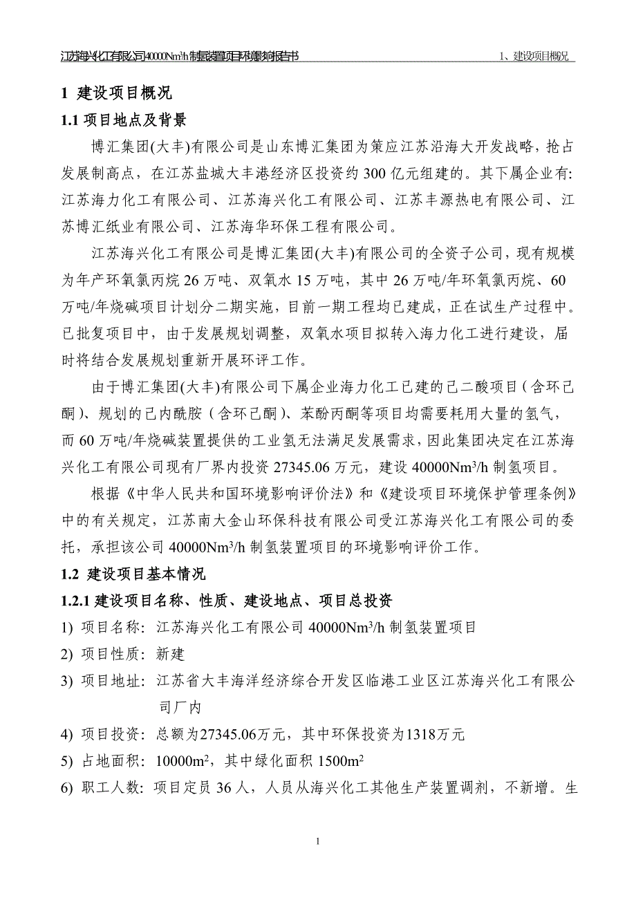 海兴化工有限公司40000nm3h制氢装置项目申请建设环境评估报告书简本.doc_第3页