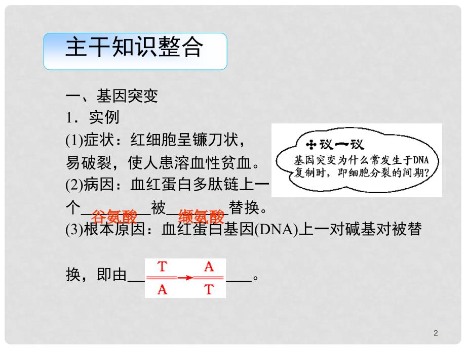 高三生物 基因突变和基因重组复习课件 新人教版_第2页