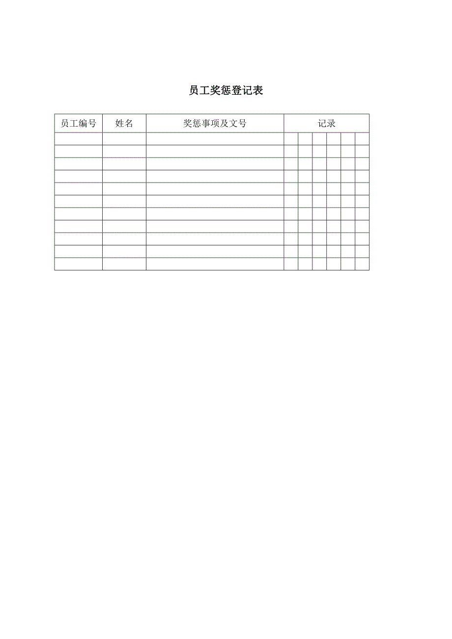 员工奖惩登记表_第1页