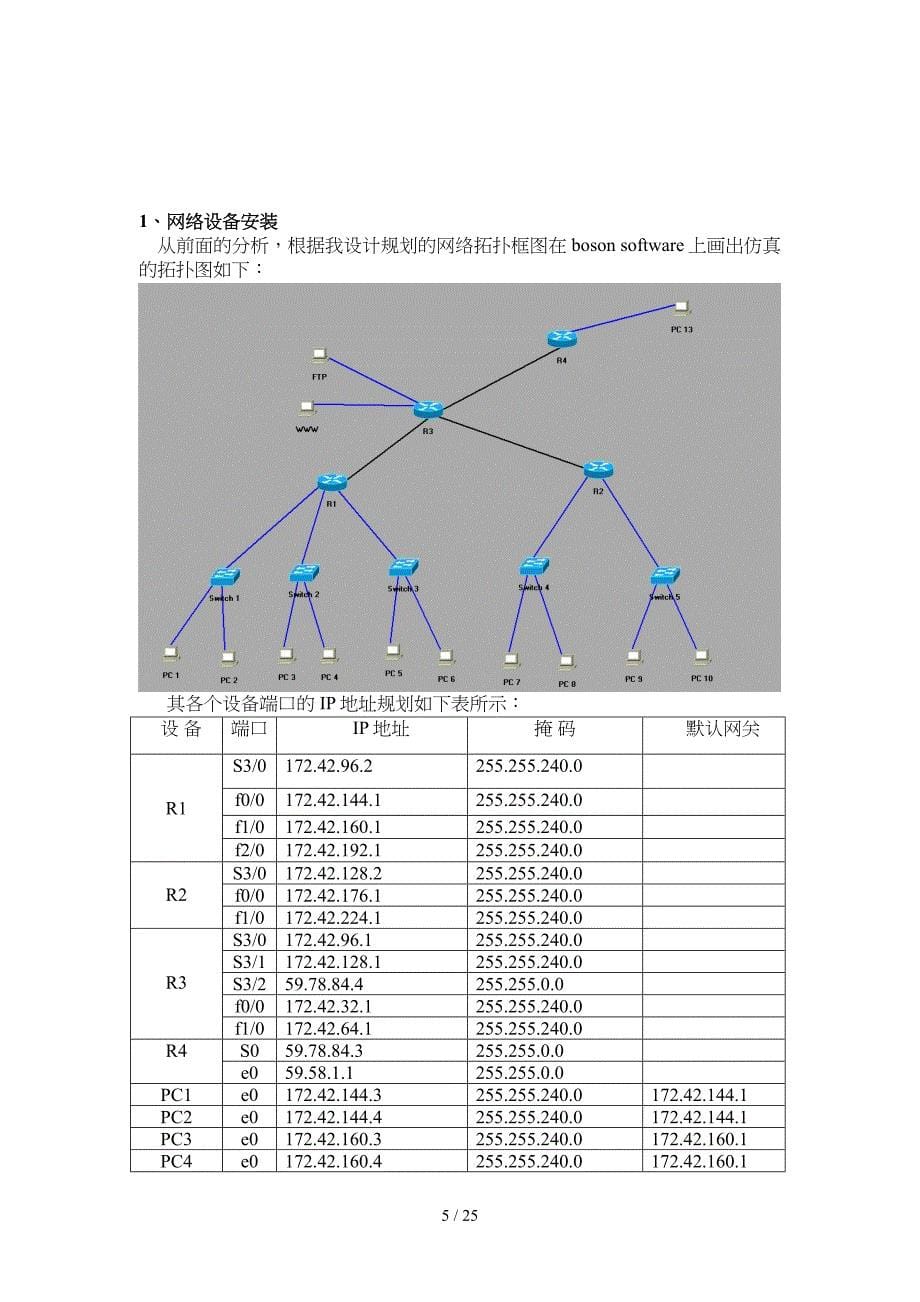 网络系统工程综合实训某小型校园网规划和设计_第5页