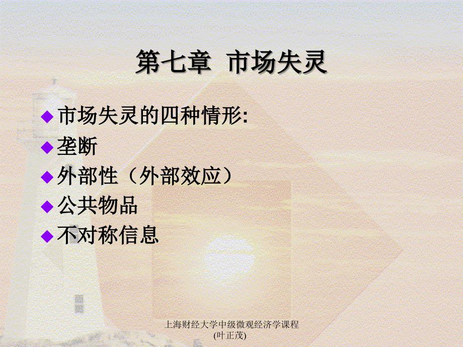 上海财经大学中级微观经济学课程叶正茂课件_第1页