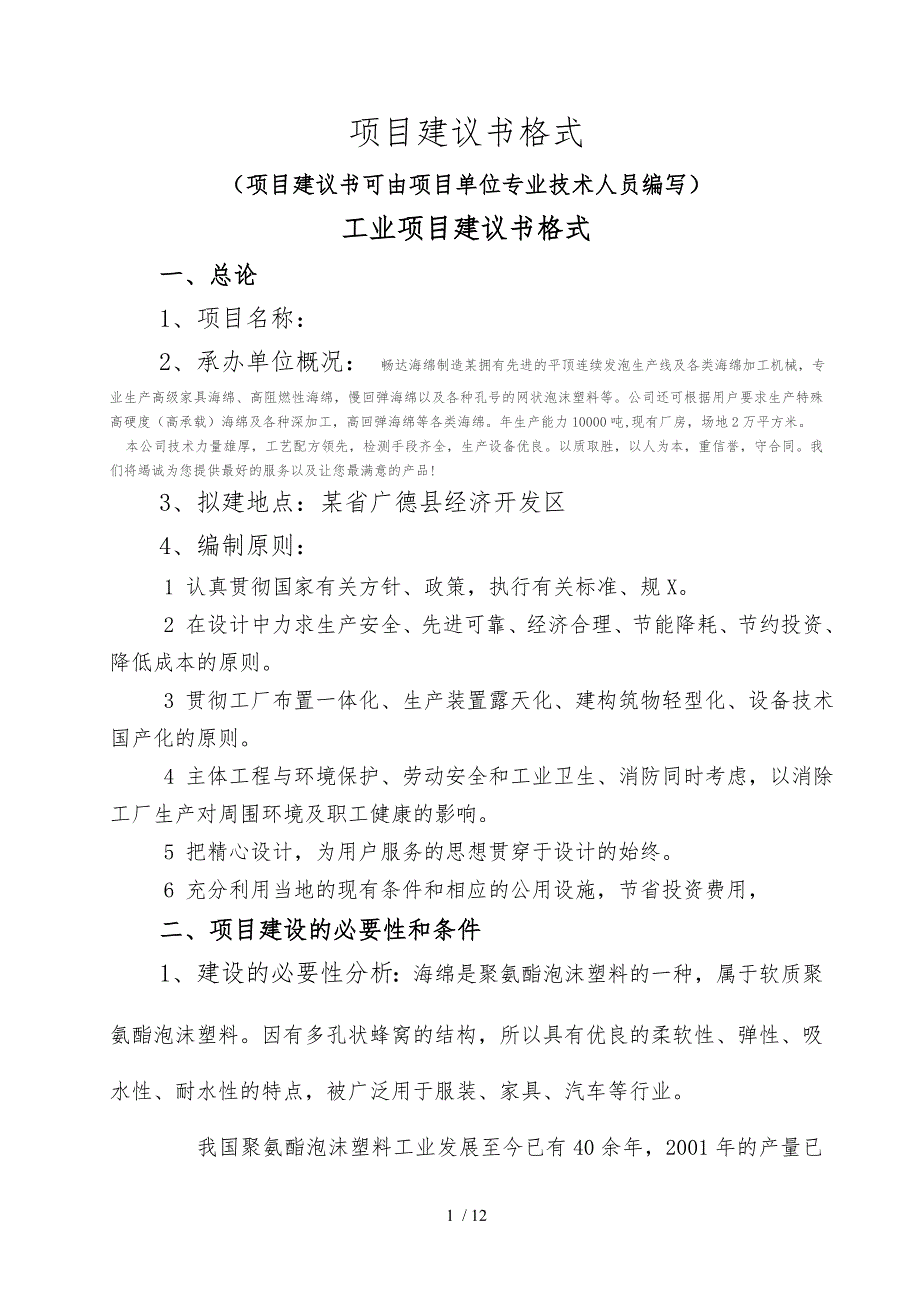 项目实施建议书通用文本_第1页