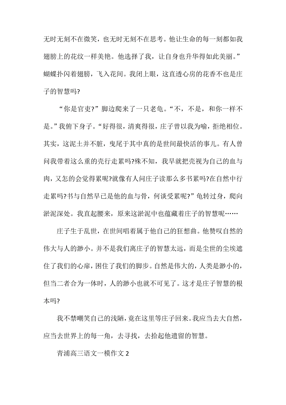 青浦高三语文一模作文_第2页