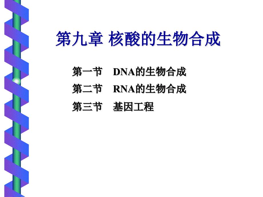 生物化学：第九章 核酸的生物合成
