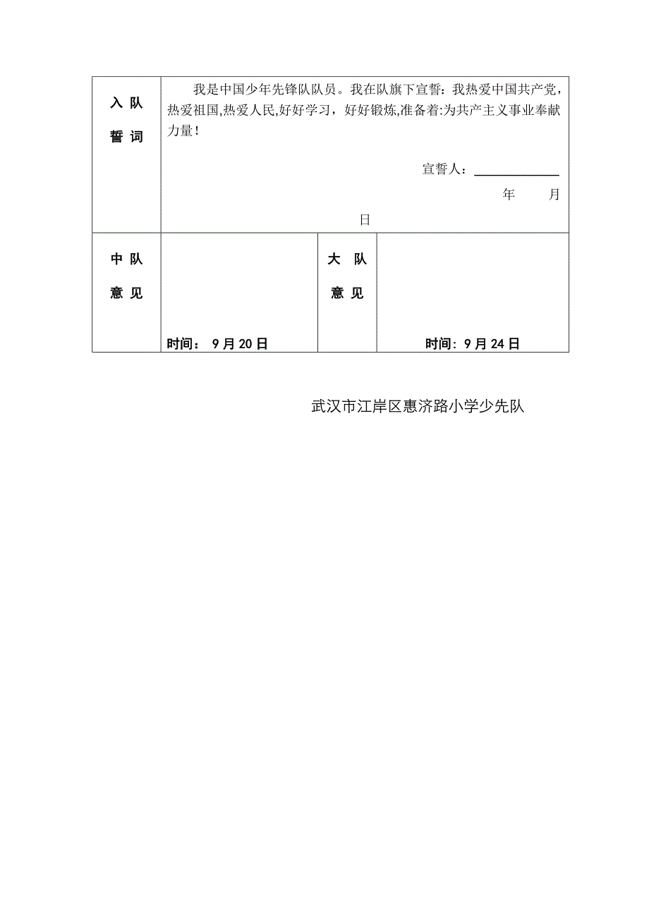 少先队员入队登记表_第3页