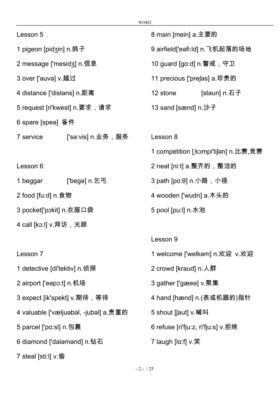 新概念英语第二册单词表打印版_第2页