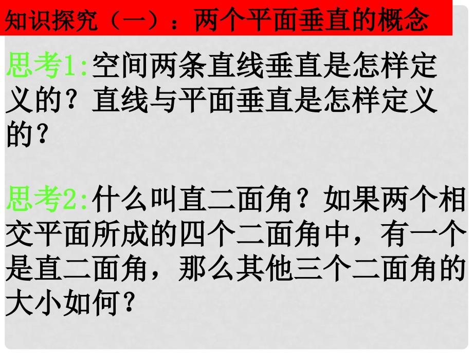 湖南省师大附中高一数学（2.3.22平面与平面垂直）课件新人教版必修2_第4页