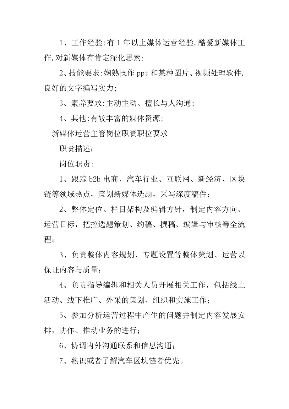 2023年新媒体运营主管岗位职责7篇_第2页