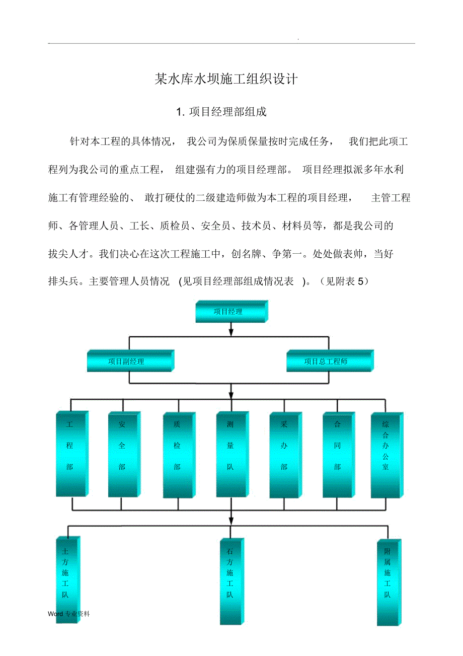 建筑施工某水库水坝施工组织设计_第1页