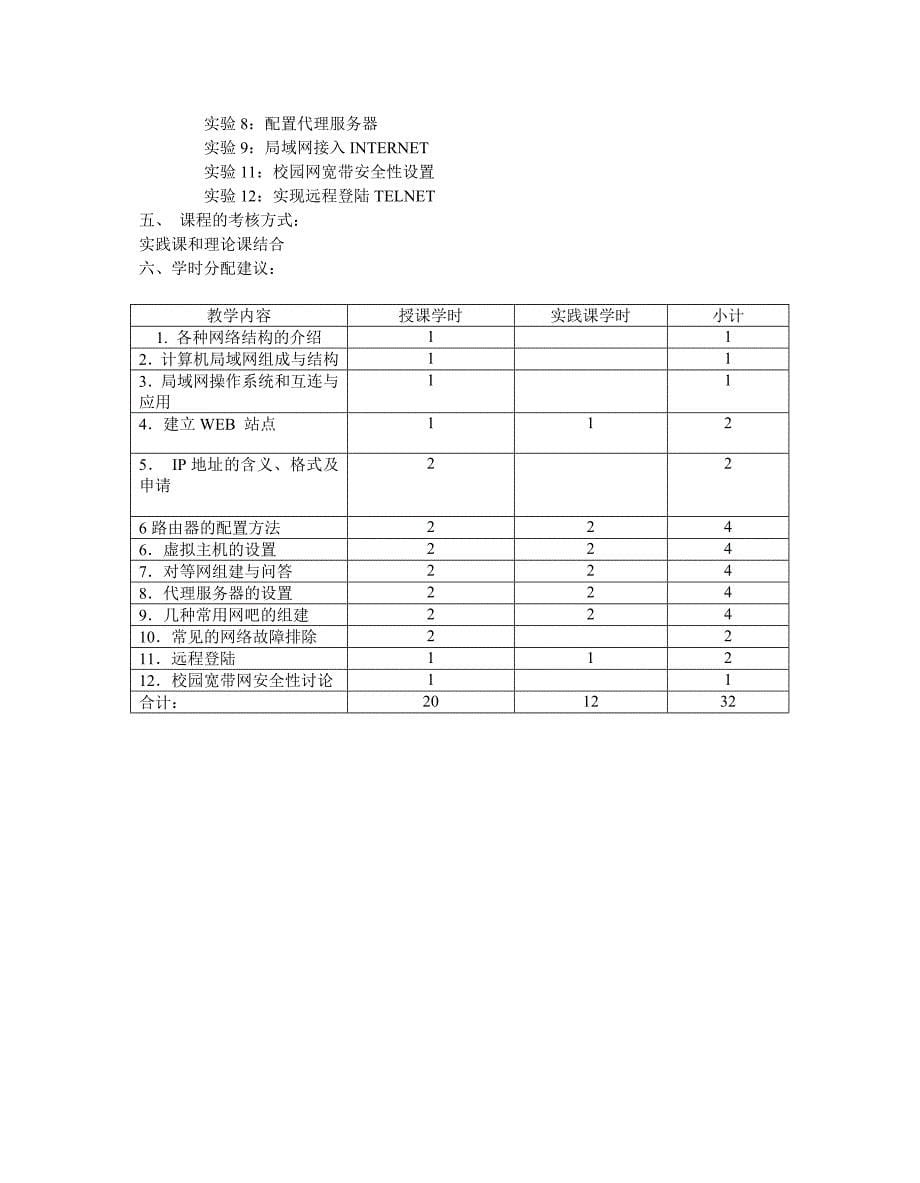 《网络综合布线》教学大纲.doc_第5页