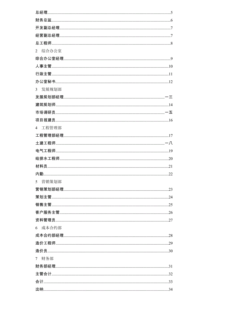 某投资开发有限公司岗位说明书手册_第2页