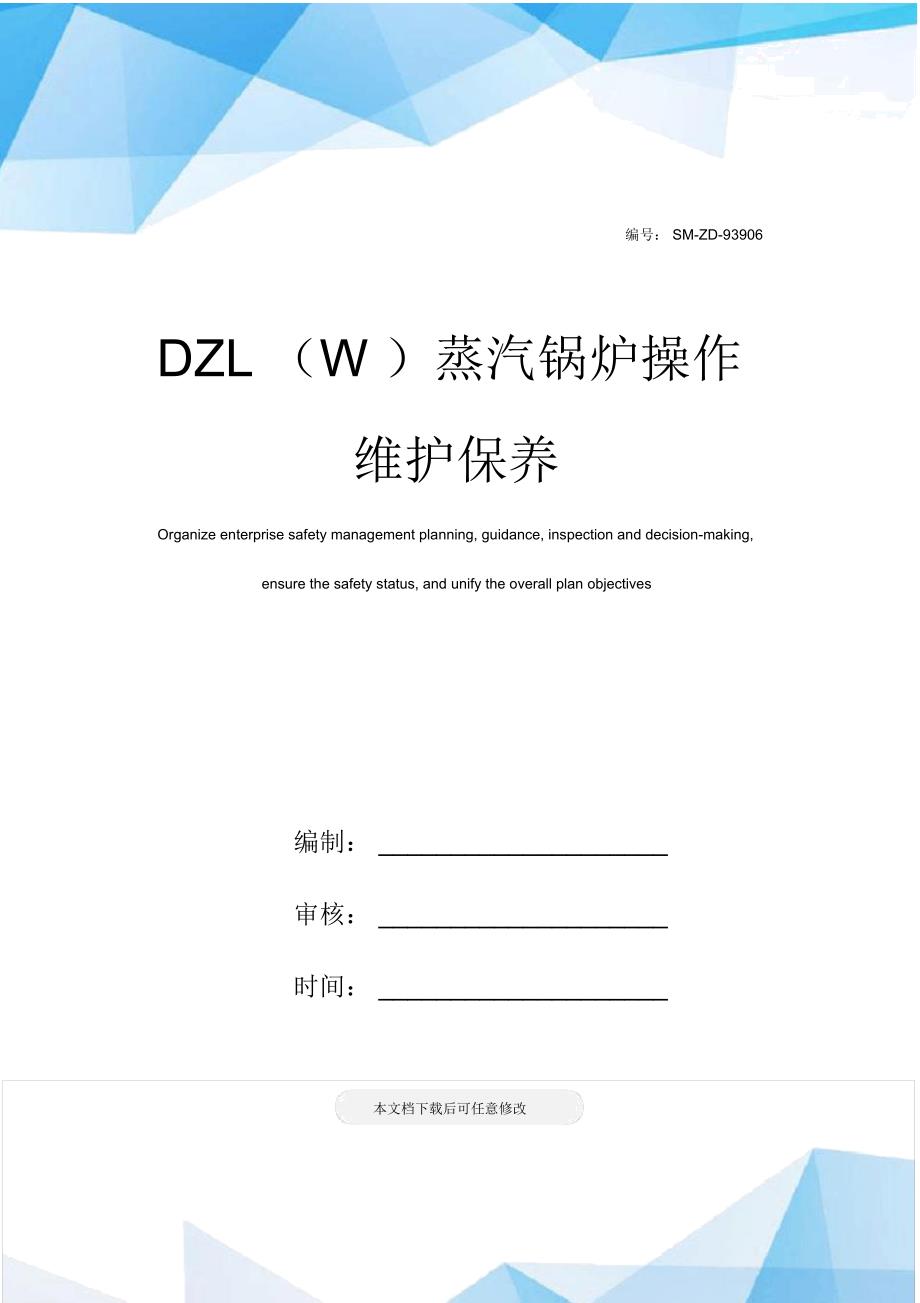 DZLW蒸汽锅炉操作维护保养_第1页