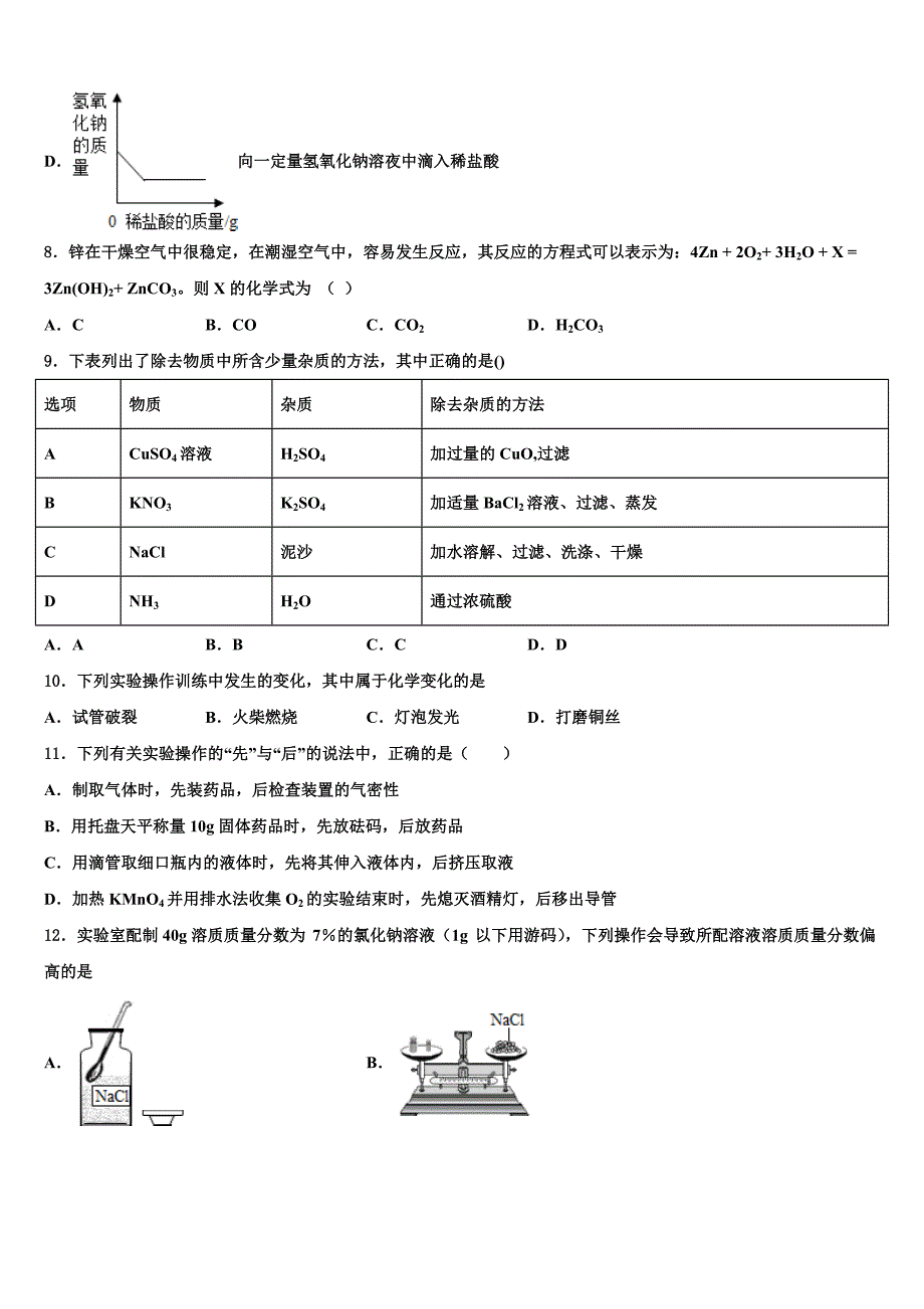 2022-2023学年江苏省南京市重点中学中考联考化学试题含解析_第3页