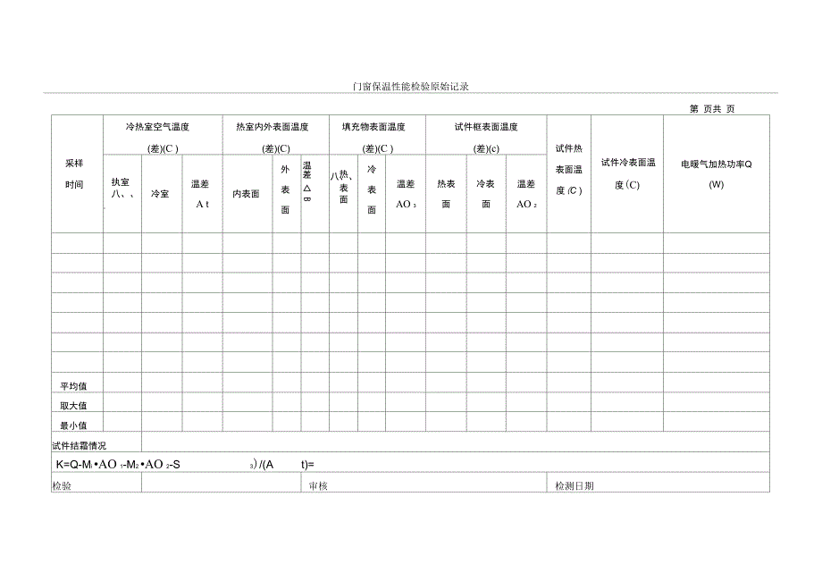 建筑门窗保温性能实验记录_第2页